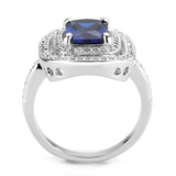3W1565 - Brass Ring Rhodium Women Synthetic London Blue