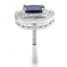 3W1565 - Brass Ring Rhodium Women Synthetic London Blue
