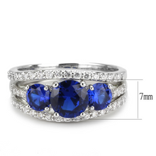 3W1566 - Brass Ring Rhodium Women Synthetic London Blue