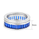 3W1568 - Brass Ring Rhodium Women Synthetic London Blue