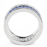 3W1568 - Brass Ring Rhodium Women Synthetic London Blue