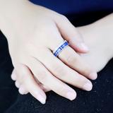 3W1568 - Brass Ring Rhodium Women Synthetic London Blue