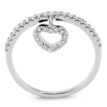 3W1579 - Brass Ring Rhodium Women AAA Grade CZ Clear