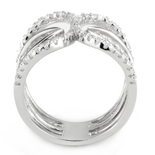 3W1580 - Brass Ring Rhodium Women AAA Grade CZ Clear