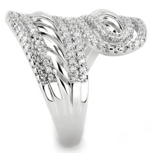 3W1582 - Brass Ring Rhodium Women AAA Grade CZ Clear