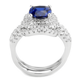 3W1599 - Brass Ring Rhodium Women Synthetic London Blue