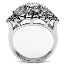 3W184 - Brass Ring Rhodium Women AAA Grade CZ Clear