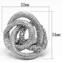 3W196 - Brass Ring Rhodium Women AAA Grade CZ Clear