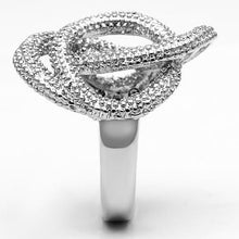 3W196 - Brass Ring Rhodium Women AAA Grade CZ Clear