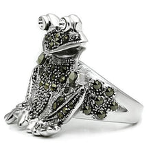 3W205 - Brass Ring Rhodium Women Top Grade Crystal Clear