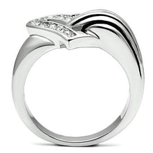 3W219 - Brass Ring Rhodium Women Top Grade Crystal Clear