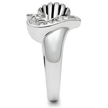 3W219 - Brass Ring Rhodium Women Top Grade Crystal Clear
