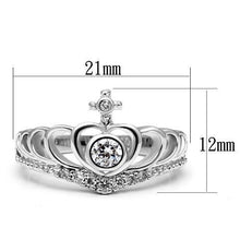 3W229 - Brass Ring Rhodium Women AAA Grade CZ Clear