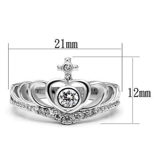 3W229 - Brass Ring Rhodium Women AAA Grade CZ Clear