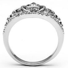 3W229 - Brass Ring Rhodium Women AAA Grade CZ Clear
