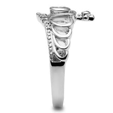 3W229 - Brass Ring Rhodium Women AAA Grade CZ Clear