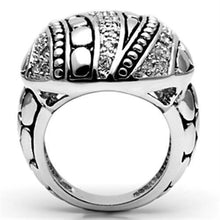 3W244 - Brass Ring Rhodium Women AAA Grade CZ Clear