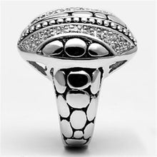3W244 - Brass Ring Rhodium Women AAA Grade CZ Clear