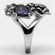 3W250 - Brass Ring Rhodium Women AAA Grade CZ Fuchsia
