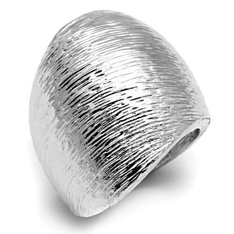 3W256 - Brass Ring Rhodium Women No Stone No Stone