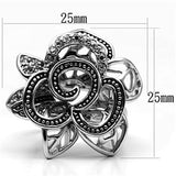 3W261 - Brass Ring Rhodium Women AAA Grade CZ Clear