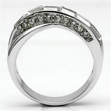3W269 - Brass Ring Rhodium Women Top Grade Crystal Clear