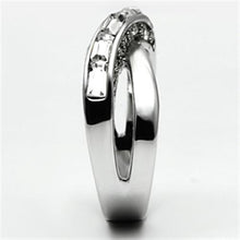 3W269 - Brass Ring Rhodium Women Top Grade Crystal Clear