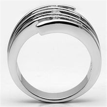 3W285 - Brass Ring Rhodium Women AAA Grade CZ Clear
