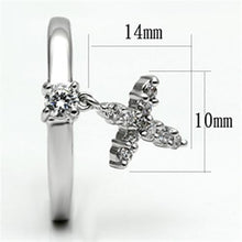 3W293 - Brass Ring Rhodium Women AAA Grade CZ Clear