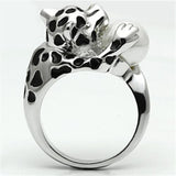 3W297 - Brass Ring Rhodium Women Synthetic White