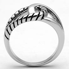 3W310 - Brass Ring Rhodium Women Epoxy Jet