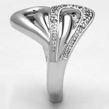 3W325 - Brass Ring Rhodium Women AAA Grade CZ Clear