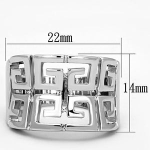 3W329 - Brass Ring Rhodium Women No Stone No Stone