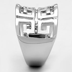 3W329 - Brass Ring Rhodium Women No Stone No Stone