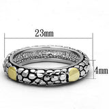 3W332 - Brass Ring Reverse Two-Tone Women Epoxy Jet