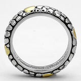 3W332 - Brass Ring Reverse Two-Tone Women Epoxy Jet