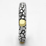 3W332 - Brass Ring Reverse Two-Tone Women Epoxy Jet