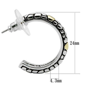 3W335 - Brass Earrings Reverse Two-Tone Women Epoxy Jet