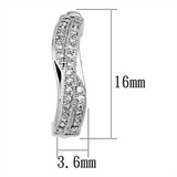 3W358 - Brass Earrings Rhodium Women AAA Grade CZ Clear