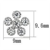 3W359 - Brass Earrings Rhodium Women AAA Grade CZ Clear