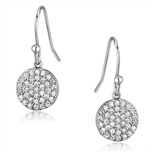 3W369 - Brass Earrings Rhodium Women AAA Grade CZ Clear