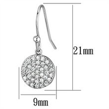 3W369 - Brass Earrings Rhodium Women AAA Grade CZ Clear