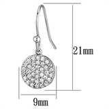 3W369 - Brass Earrings Rhodium Women AAA Grade CZ Clear