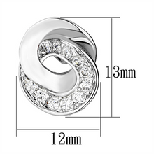 3W376 - Brass Earrings Rhodium Women AAA Grade CZ Clear