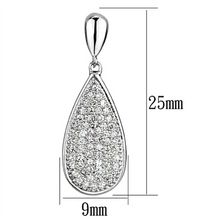 3W380 - Brass Earrings Rhodium Women AAA Grade CZ Clear