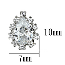 3W386 - Brass Earrings Rhodium Women AAA Grade CZ Clear