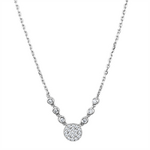 3W417 - Rhodium Brass Necklace with AAA Grade CZ  in Clear
