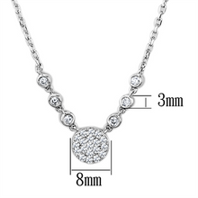 3W417 - Rhodium Brass Necklace with AAA Grade CZ  in Clear
