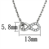 3W418 - Rhodium Brass Necklace with AAA Grade CZ  in Clear