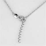 3W418 - Brass Necklace Rhodium Women AAA Grade CZ Clear